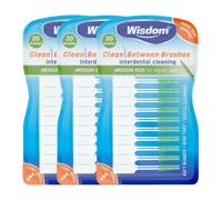 Wisdom Clean Between Interdental Brushes Medium - Pieces of 20 in One Pack - Gentle Gum Cleaning & Plaque Removal - Oral Hygiene for Fresh Breath & Healthy Teeth (3)