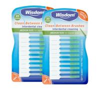 Wisdom Clean Between Interdental Brushes Medium - Pieces of 20 in One Pack - Gentle Gum Cleaning & Plaque Removal - Oral Hygiene for Fresh Breath & Healthy Teeth (2)