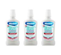 Wisdom Daily Gum Health Chlorhexidine Antibacterial Mouthwash, Alcohol Free, Cooling Mint, 500ml, Pack of 3