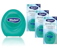 Wisdom Dental Floss - Pack of 3 x 100m | Mint Flavoured Floss for Plaque Removal & Gum Health | Teeth Cleaning Floss for Tight Spaces Plus the Infinite Essential Complete Oral Care Guide