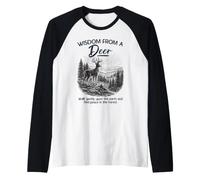 Wisdom from A Deer Forest Animal Lover Nature Inspirational Raglan Baseball Tee