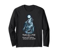 Wisdom from A Wolf Wild Spirit Animal Forest Nature Lovers Long Sleeve T-Shirt