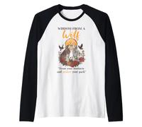 Wisdom from A Wolf Wild Spirit Animal Forest Nature Lovers Raglan Baseball Tee