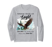 Wisdom from an Eagle Sky Freedom Bird Lover Inspirational Long Sleeve T-Shirt