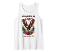 Wisdom from an Eagle Sky Freedom Bird Lover Inspirational Tank Top