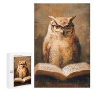 Wisdom in Glasses Owl Reading Puzzle 1000 Teile Schwer Puzzle Spielzeug Lernspiel Impossible Herausforderungsspielzeug Für Erwachsene Kinder 1000 PCS