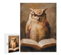 Wisdom in Glasses Owl Reading Puzzle 1000 Teile Schwer Puzzle Spielzeug Lernspiel Impossible Herausforderungsspielzeug Für Erwachsene Kinder 500 PCS