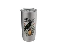 Wisdom is Brewed Raven Elixir Potion Bottle Stainless Steel Insulated Tumbler