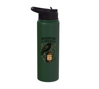Wisdom is Brewed Raven Elixir Potion Bottle Stainless Steel Insulated Water Bottle