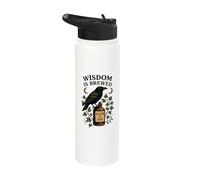 Wisdom is Brewed Raven Elixir Potion Bottle Stainless Steel Insulated Water Bottle