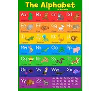 Wisdom Learning Learn The Animal Alphabet - Childrens Wall Chart Educational Numeracy Childs Poster Art Print WallChart