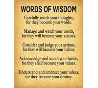 Wisdom Poem Wisdom Quote Poetry Poster Large Poetry Wall Art Poetry Print Oversize Quote Poster Life Poster Life Quote Inspirational Quote (11 x 14, Vintage)