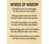 Wisdom Poem Wisdom Quote Poetry Poster Large Poetry Wall Art Poetry Print Oversize Quote Poster Life Poster Life Quote Inspirational Quote (8 x 10, Parchment)