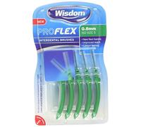 Wisdom Proflex Interdental Brushes, 0.80 mm, Green, Pack of 4, 20-Count