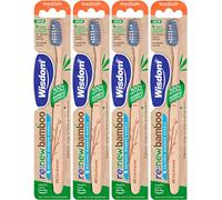 Wisdom re:New Bamboo Medium Toothbrush - Pack of 4 | Vegan | Plant-Based filaments