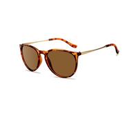 WISDOM RISING FLOURISH Round Sunglasses for Women Retro Circle Shades Classic Style-Retro polarized Sun Glasses with UV400, Tortoise Brown