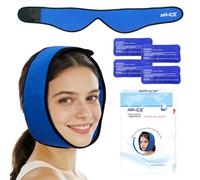 Wisdom Teethm Ice Pack with 4 Reusable Hot Cold Therapy Gel Packs, Face Ice Pack Wrap, Jaw Ice Packs for Head,Chin,Oral,Facial Surgery, Pain Relief for Swelling,Injuries,Dental Implants
