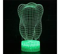 Wisdom Tooth 3D Night Light,3D Illusion Lamp 16 Color Change Decor Lamp with Remote Control for Living Bed Room Bar Gifts
