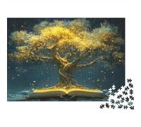Wisdom Tree,Book Puzzles Gemusterte Nachhaltige Puzzles Für Erwachsene Hochwertige Holzspielpuzzles 38x26cm/1000pcs