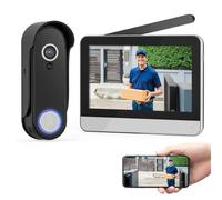 WISDOM VIEW Wireless Smart Video Doorbell System,7" Touchscreen Display,1080P Video Doorbell Camera with Motion Detection,2-Way Audio,Local Storage No Subscription, Easy Install Without Wiring