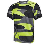 Wisdom Wolf Mens Short Sleeved MTB Shirt Lightweight Breathable Sports Gym Cycling Jersey Camouflage Green