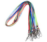 wisdompro 20 Pack Neck Strap Lanyard, 17 Inch Colourful Nylon Lanyards with J-Hook & Tone Split Ring for USB Flash Drives, Keys, Keychains, ID Card Badge Holders - 10 Colours