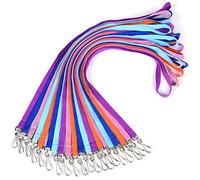 wisdompro 20 Pcs Neck Strap Lanyard, 17.7 Inch Colourful Office Lanyard with Swivel Hook for Keys, Name Tags, ID Card Badge Holders - 5 Colours