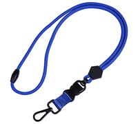 wisdompro 23 inch Durable Round Cord Adjustable Lanyard with Safety Breakaway Buckle, Detachable Buckle and Heavy Duty Metal Hook for ID Card Badge Holder and Keys - Blue