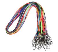 wisdompro 30 Pack Neck Strap Lanyard, 17 Inch Colourful Nylon Lanyards with J-Hook & Tone Split Ring for USB Flash Drives, Keys, Keychains, ID Card Badge Holders - 10 Colours