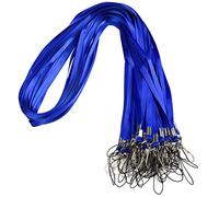 wisdompro 30 Pack Neck Strap Lanyard, 17 Inch Nylon Lanyards with J-Hook & Tone Split Ring for USB Flash Drives, Keys, Keychains, ID Card Badge Holders -Blue
