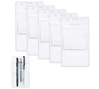 Wisdompro 5 Pack Heavy Duty Pocket Protector for Shirts, Lab Coats, Pants - Multi-Purpose - Holds Pens, Pointers, Cards, and Notes - Clear