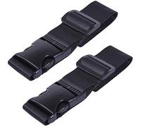 Wisdompro Add a Bag Luggage Strap, 2 Pack Heavy Duty Adjustable Travel Suitcase connector Belt, Baggage Attachment Accessories for Connecting Luggage Together - Black,20 inch