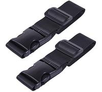 Wisdompro Add a Bag Luggage Strap, 2 Pack Heavy Duty Adjustable Travel Suitcase connector Belt, Baggage Attachment Accessories for Connecting Luggage Together, 31 inch - Black