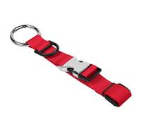 Wisdompro Add a Bag Luggage Strap Jacket Gripper Holder, Carry Clip Strap with D-Buckle, Travel Coat Clip for Bag, Heavy Duty Baggage Suitcase Belt - Red