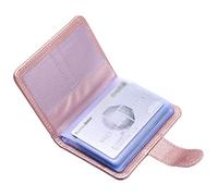 wisdompro Credit Card Holder for Women/Men, PU Leather RFID Blocking Debit Card Wallet ID Bank Card Case with Magnetic Shut (Build in 20 Card Slot)-Rose Gold