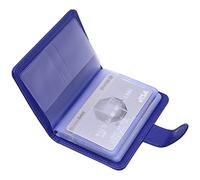 Wisdompro Credit Card Holders for Men/Women, PU Leather RFID Blocking Debit Card Wallet ID Bank Card Case with Magnetic Shut (Build in 20 Card Slot)-Blue