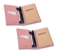 Wisdompro Journal Cover, 2 Pack PU Leather Notebook Cover for Field Notes,or Other 3.5" x 5.5" Pocket Notebooks - Pink