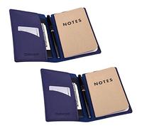 Wisdompro Journal Cover, 2 Pack PU Leather Notebook Cover for Field Notes, or Other 3.5" x 5.5" Pocket Notebooks - Blue