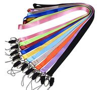 wisdompro Office Lanyard, 10 Pack 23 Inch Polyester Neck Strap with Oval Clasp for Badge Holder, ID Card, Keys, Keychain, USB, Cell Phones, and Cameras, 10 Assorted Colours