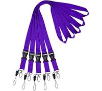 Wisdompro Office Lanyard 5 Pcs, 23 inch Premium Polyester Neck Strap Lanyard with Oval Clasp & Detachable Buckle for Phone, Camera, USB, Keys, Keychain, ID Badge Holder - Purple