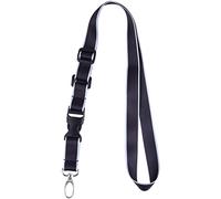 wisdompro Office Lanyard Adjustable Length, Heavy Duty Neck Strap with Detachable Buckle and Oval Clasp for Keys, Name Tag, ID Card Badge Holder - Black(Blue edge)