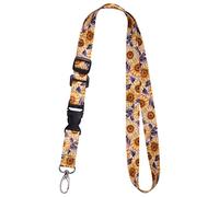 wisdompro Office Lanyard Adjustable Length, Heavy Duty Neck Strap with Detachable Buckle and Oval Clasp for Keys, Name Tag, ID Card Badge Holder - Sunflower
