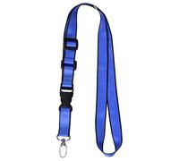 wisdompro Office Lanyard Adjustable Length, Heavy Duty Neck Strap with Detachable Buckle and Oval Clasp for Keys, Name Tag, ID Card Badge Holder - Blue(Black edge)