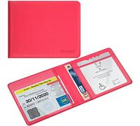 Wisdompro PU Leather Disabled Blue Badge and Timer Holder Wallet Protector Disability Parking Permit Discreet Cover Hologram Safe - Hot Pink, 7.1x5.7 inch
