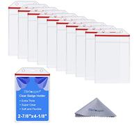 Wisdompro Vertical ID Badge Holder, 10 Pcs Clear Vinyl Plastic Card Holder