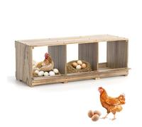 WISDOMRAINBOW Nesting Boxes for Chickens, Wooden Chicken Nesting Box, Wall-Mounted Laying Eggs Nest Box for Chickens, Hens, Ducks(3 Compartments)