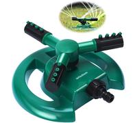 WISDOMWELL Wisdom Garden Sprinkler - Automatic 360-degree Rotating 3-Arm Lawn Sprinkler for Even Watering & Easy Lawn Care
