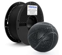 WISDREAM FlexiTough Flexible Filament, Black, Developed Specifically for 3D Printed airless basketballs,1.75mm,1KG (2.2lbs),Compatible with Most FDM Printer