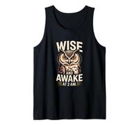 Wise and Awake at 2 A.M. Owl Humor Tank Top