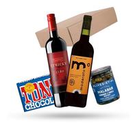 Wise Bartender Alcohol-Free Red Wine, Chocolate & Nuts Gift Box - Non-Alcoholic Wine Gift Set with Premium Wine, Dark Chocolate & Nuts, Ideal for Wine Gifts for Men & Women